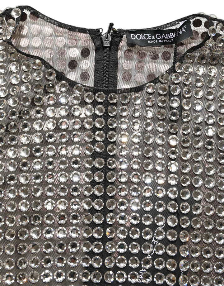 Dolce &amp; Gabbana Beige Crystal Embellished Long Gown Dress
