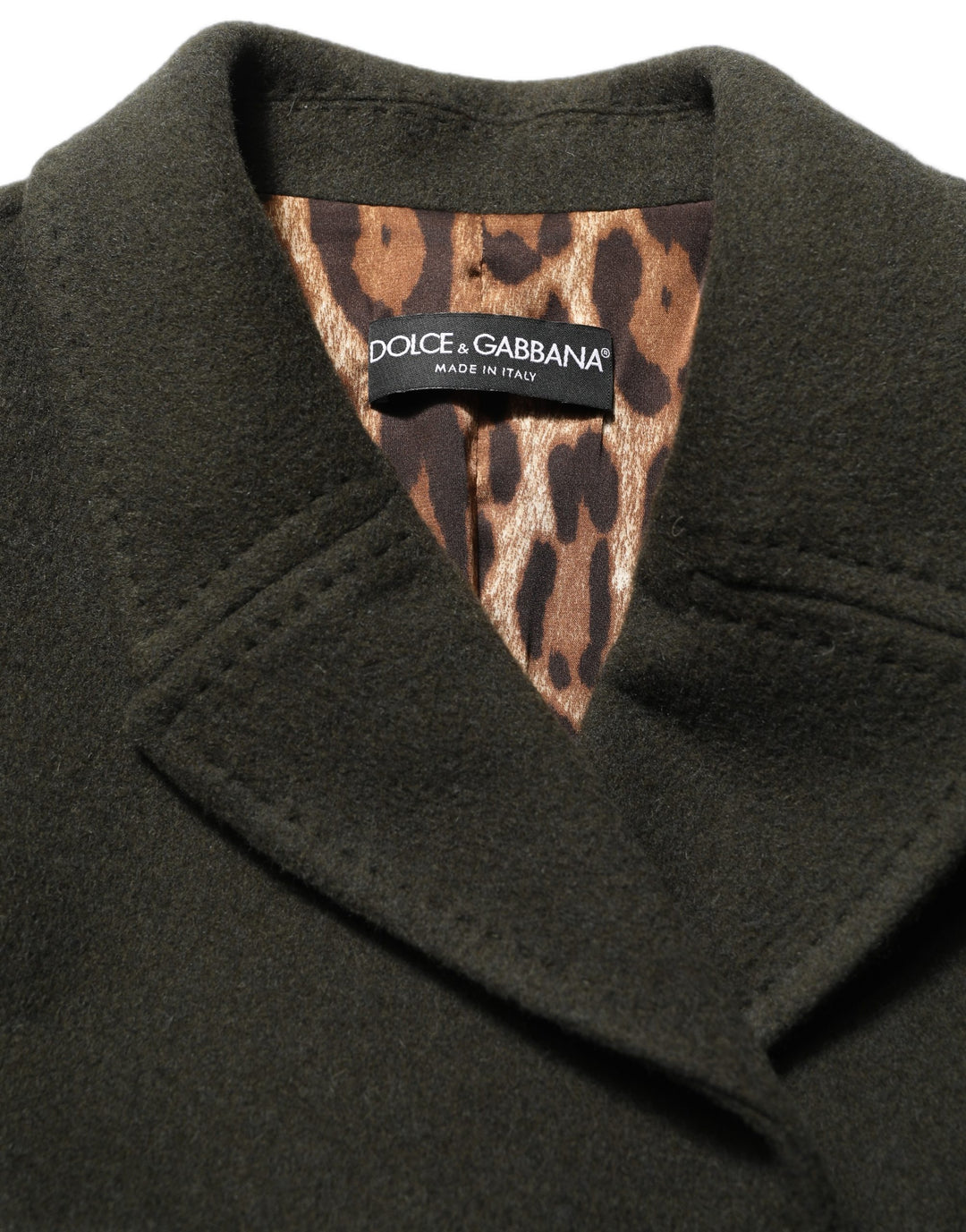 Dolce &amp; Gabbana Dark Green Double Breasted Peacoat Jacket