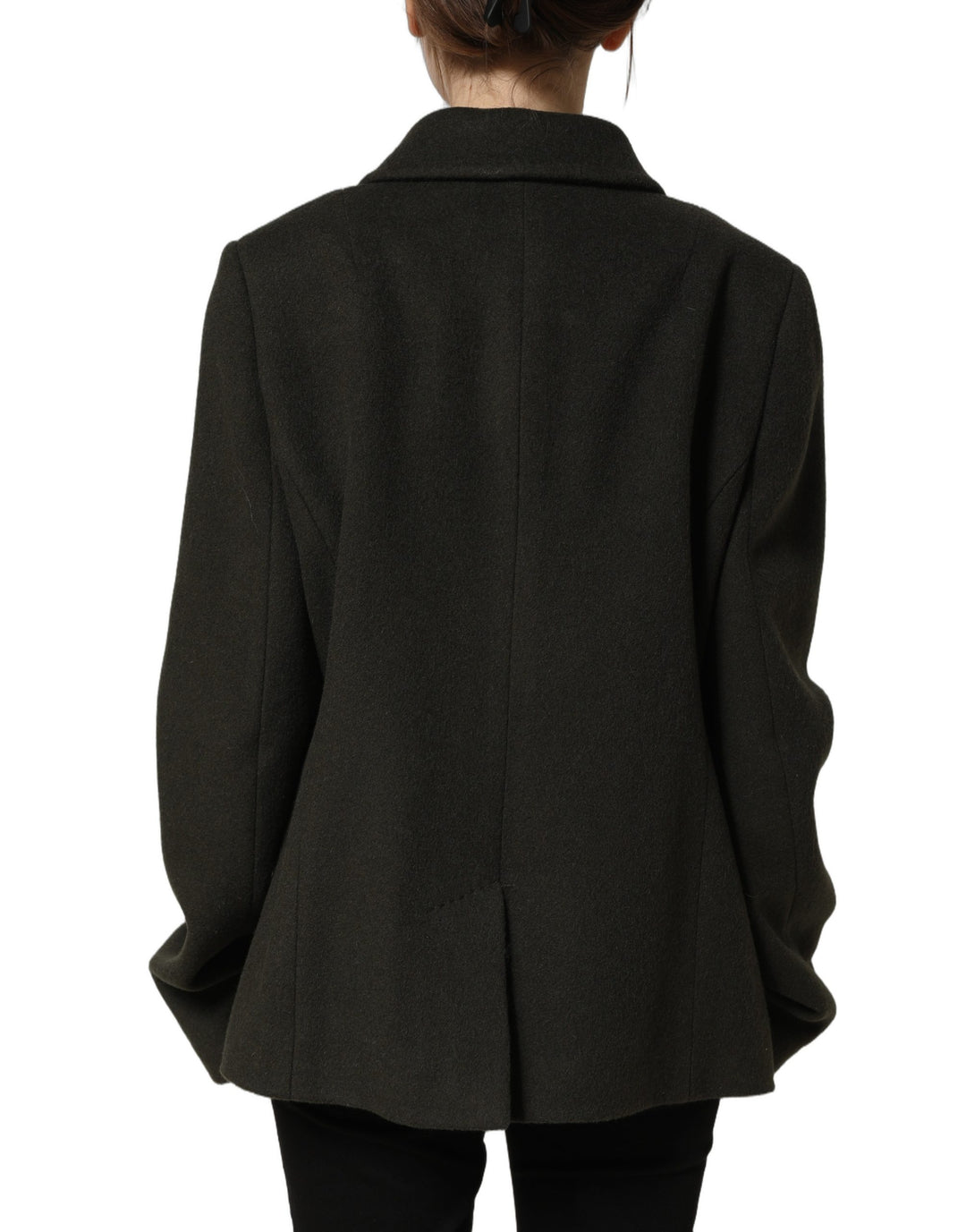 Dolce &amp; Gabbana Dark Green Double Breasted Peacoat Jacket