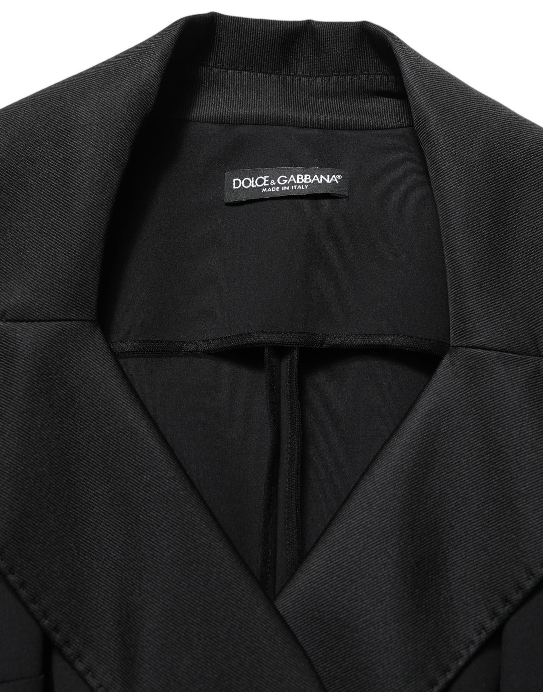 Dolce &amp; Gabbana Black Nylon Double Breasted Coat Jacket