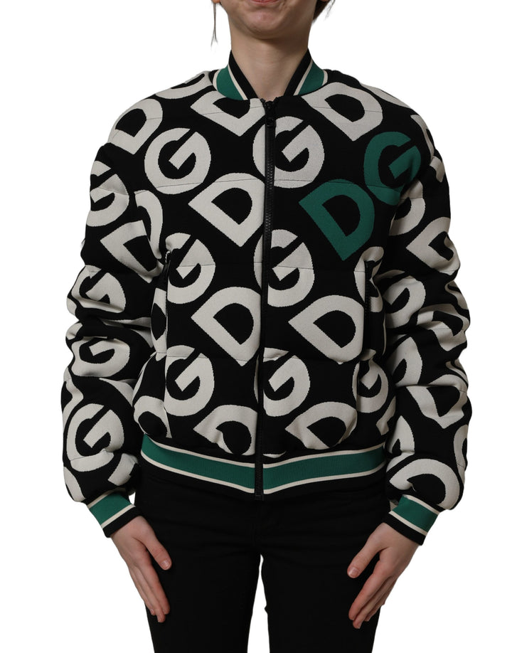 Dolce &amp; Gabbana Multicolor Logo Full Zip Bomber Jacket