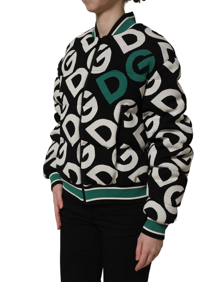 Dolce &amp; Gabbana Multicolor Logo Full Zip Bomber Jacket