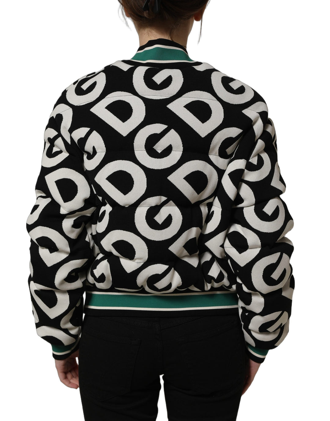 Dolce &amp; Gabbana Multicolor Logo Full Zip Bomber Jacket