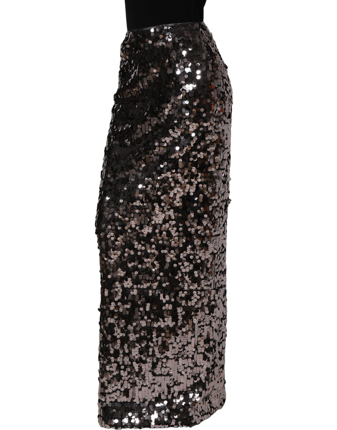 Dolce &amp; Gabbana Brown Sequinned Embellished PencilCut Skirt