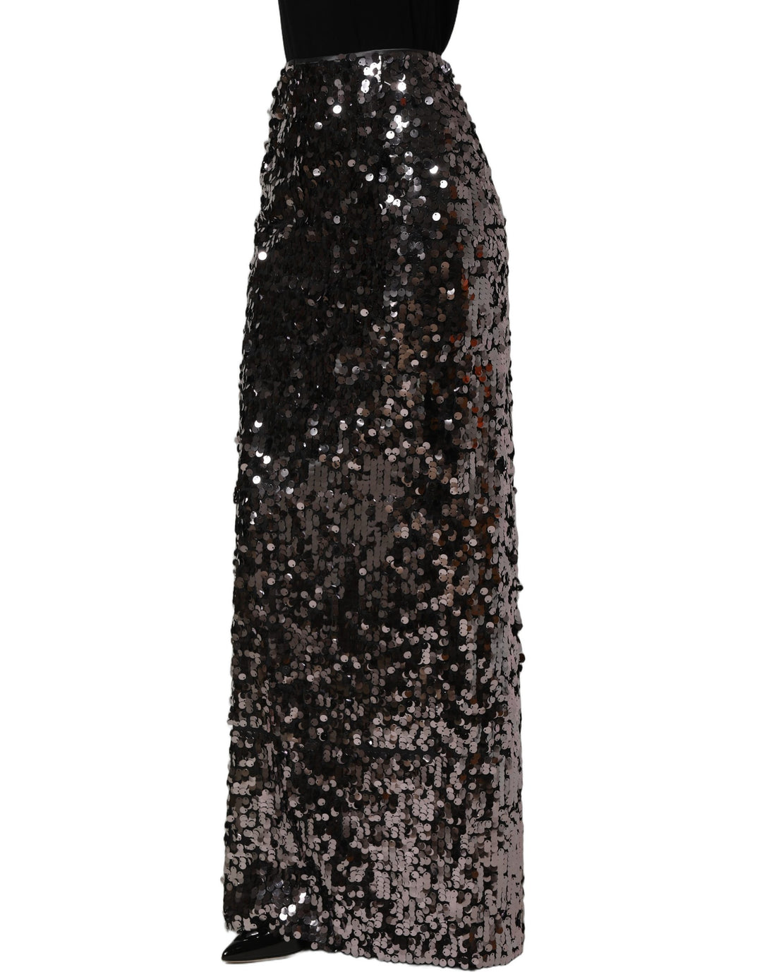 Dolce &amp; Gabbana Brown Sequinned Embellished Pencil Cut Skirt