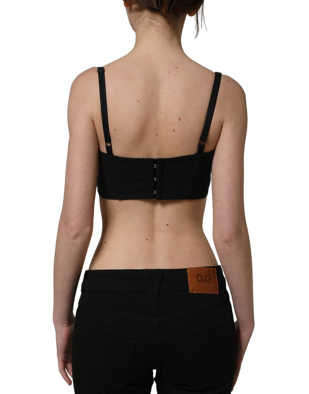 Dolce &amp; Gabbana Red Polyester Satin Bustier Cropped Tank Top