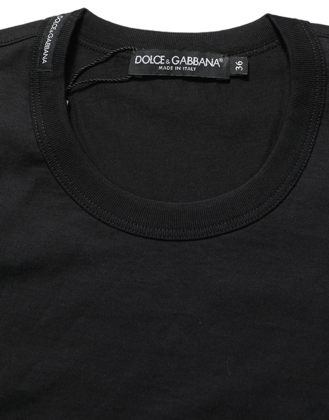 Dolce &amp; Gabbana Black Cotton Short Sleeves Crew Neck T-shirt