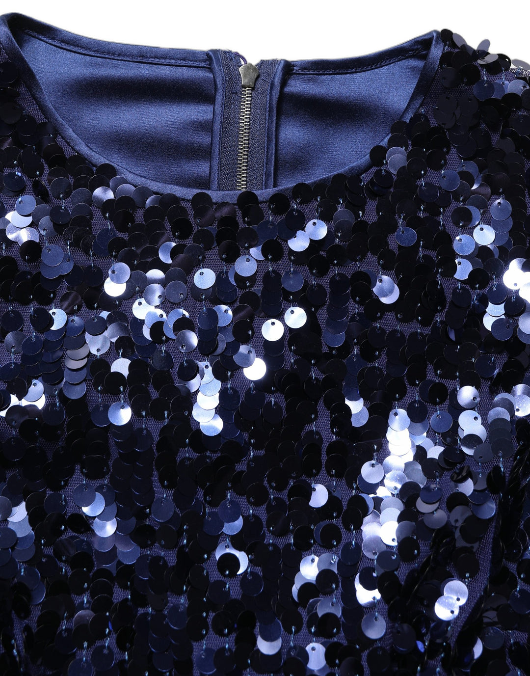 Dolce &amp; Gabbana Blue Sequined Long Sleeves Crop Blouse Top