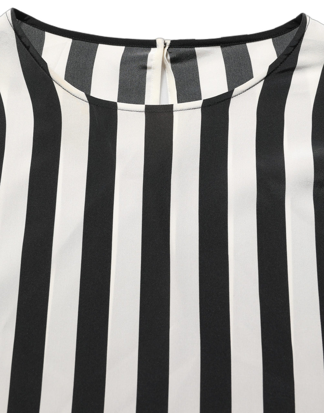 Dolce &amp; Gabbana Black White Stripes Round Neck Blouse Top
