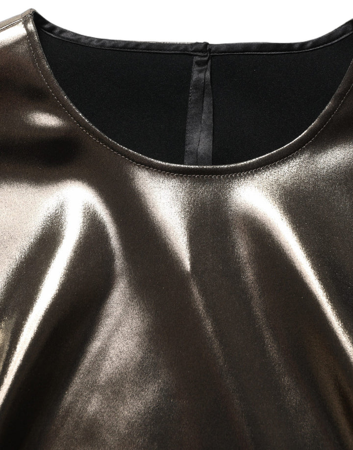 Dolce &amp; Gabbana Metallic Bronze Roundneck SleevelessTank Top