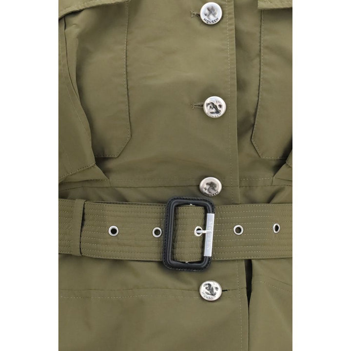 Alexander McQueen Bicolor Cotton Full-Length Jacket