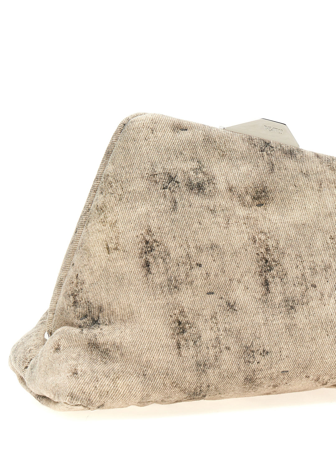 The Attico Gray Leather Clutch Bag