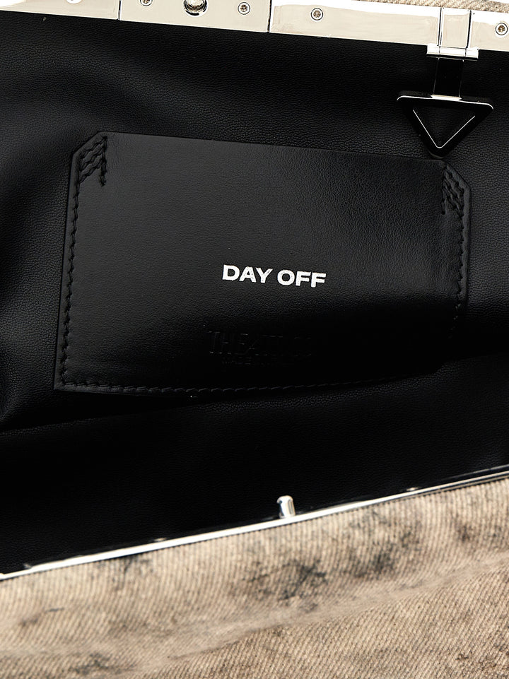 The Attico Gray Leather Clutch Bag