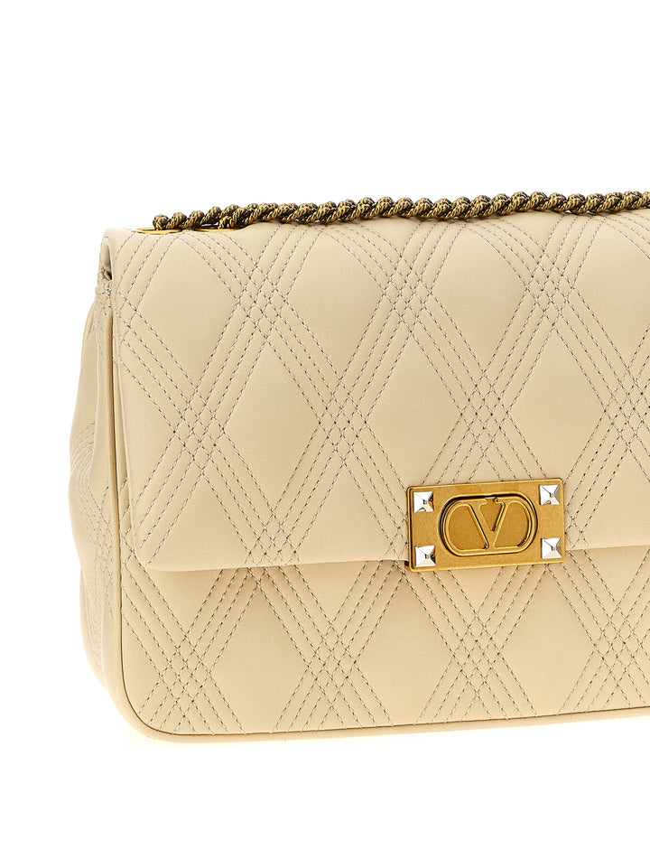 Valentino Garavani White Lamb Leather Shoulder Bag