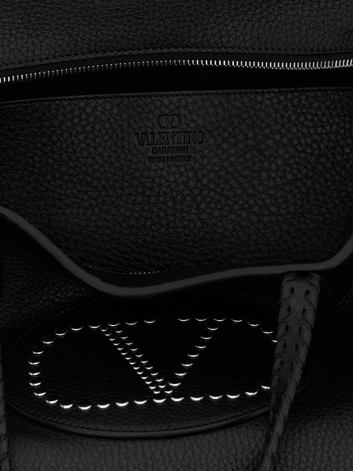 Valentino Garavani Black Calfskin Tote Bag