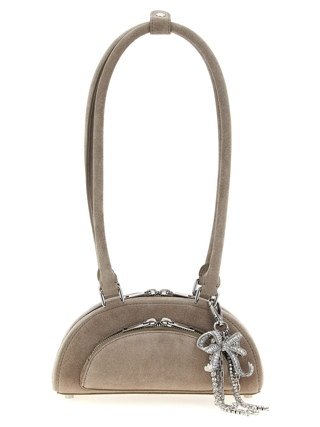 Self-Portrait Gray Lamb Leather Shoulder Bag