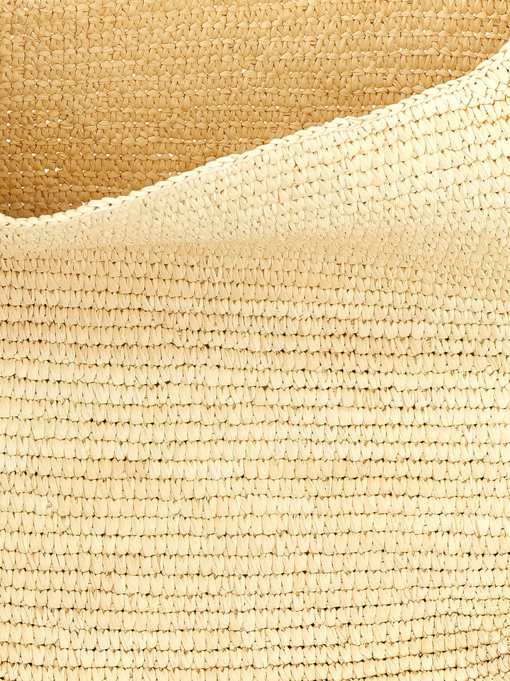 Maison Michel Brown Raffia Shoulder Bag
