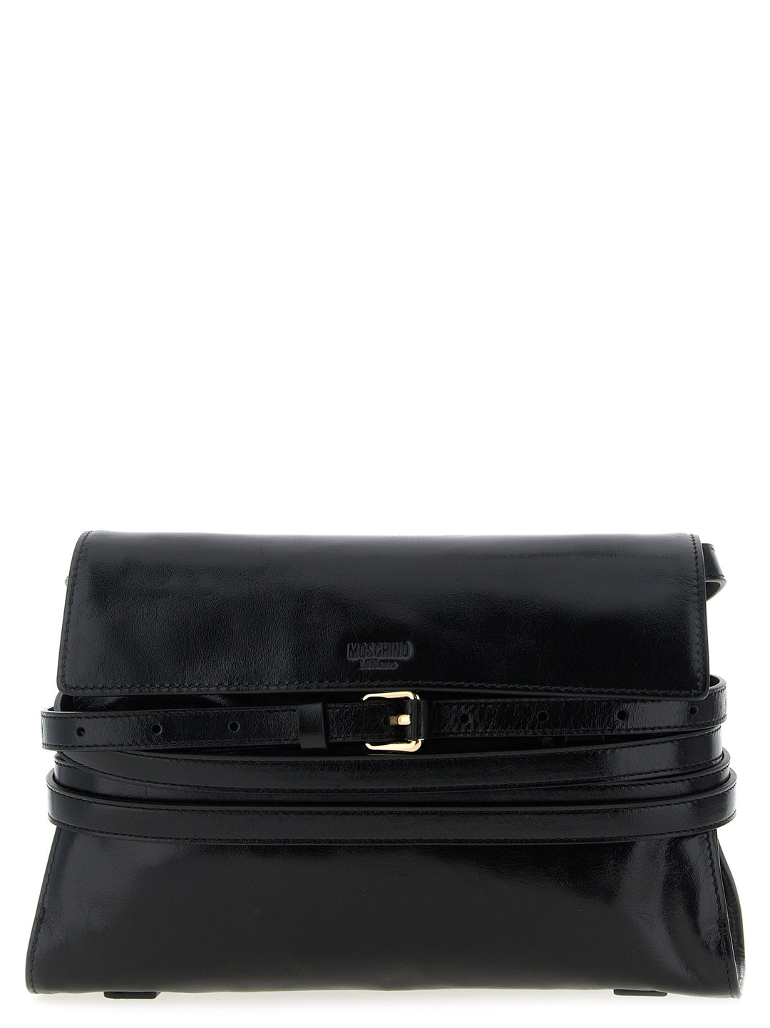 Moschino Black Leather Crossbody Bag