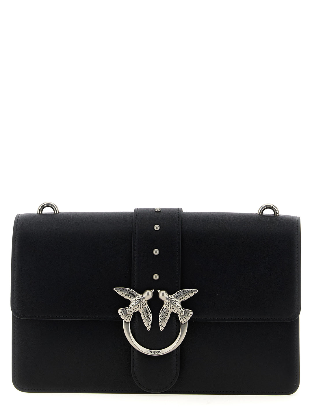 PINKO Black Goatskin Crossbody Bag