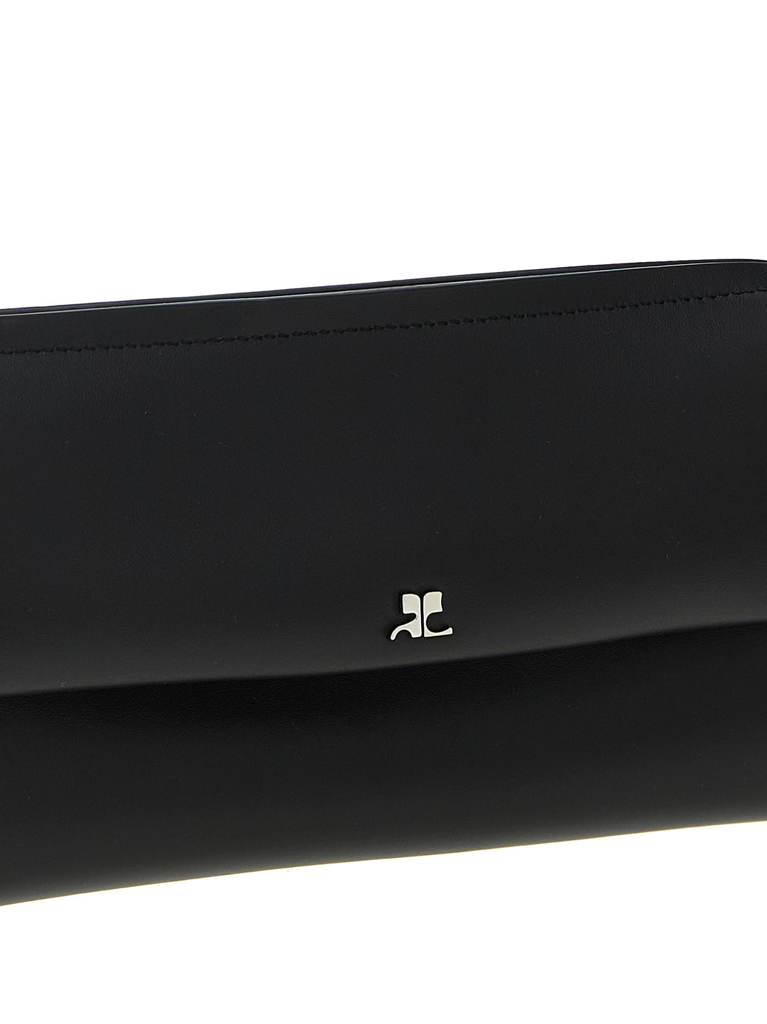 Courrèges Black Cowhide Clutch Bag