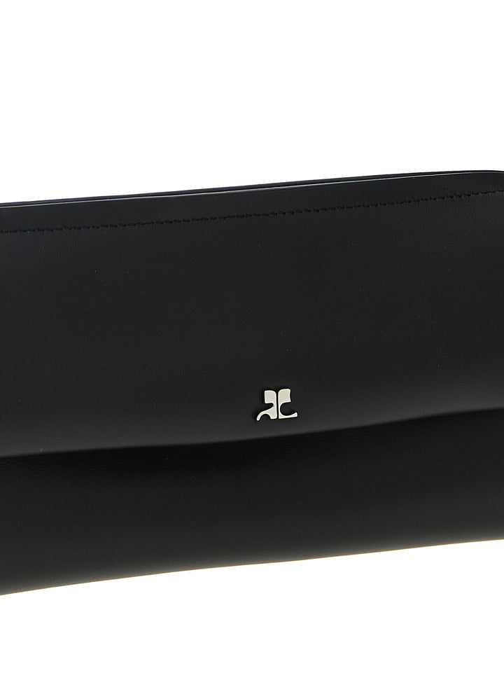 Courrèges Black Cowhide Clutch Bag