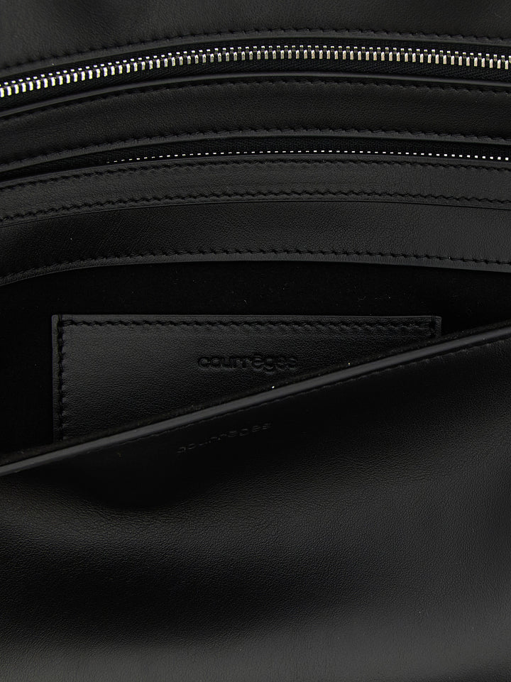 Courrèges Black Cowhide Clutch Bag