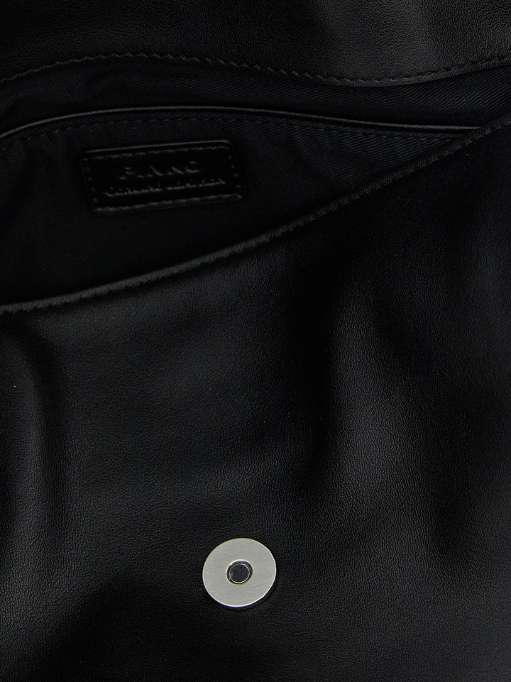 PINKO Black Goatskin Shoulder Bag
