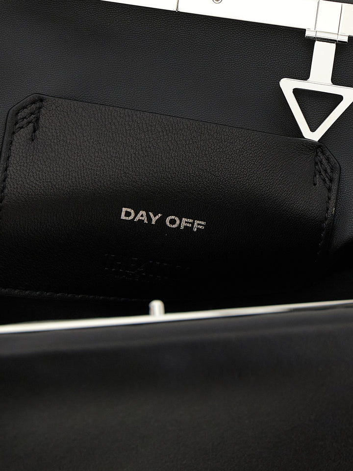 The Attico Black Leather Shoulder Bag