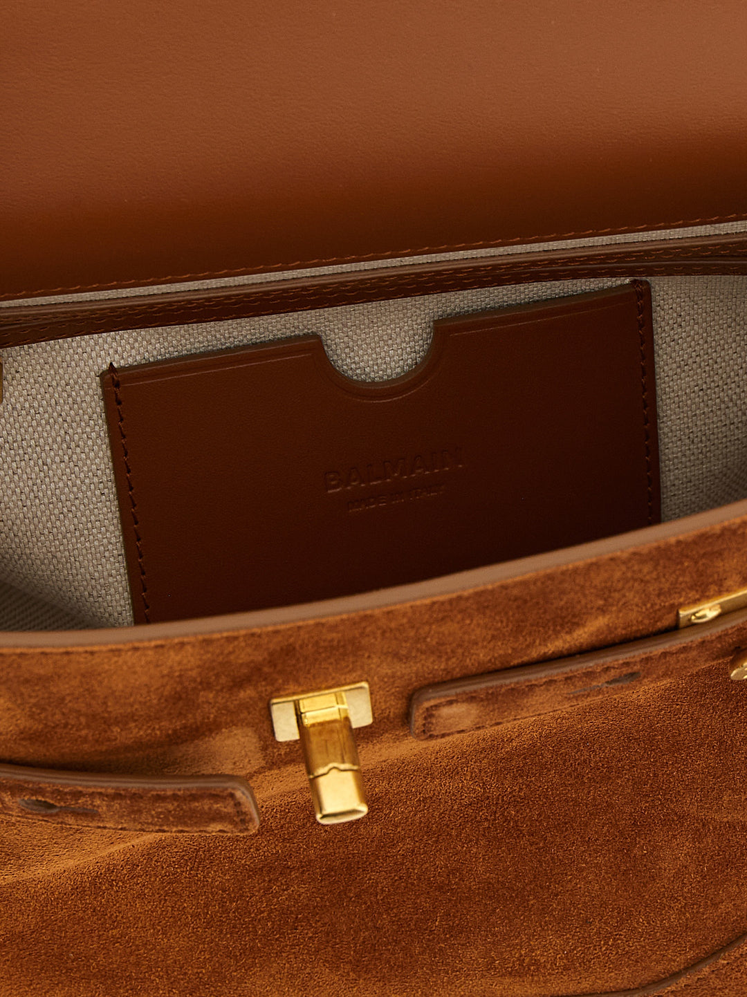 Balmain Brown Calfskin Handbag