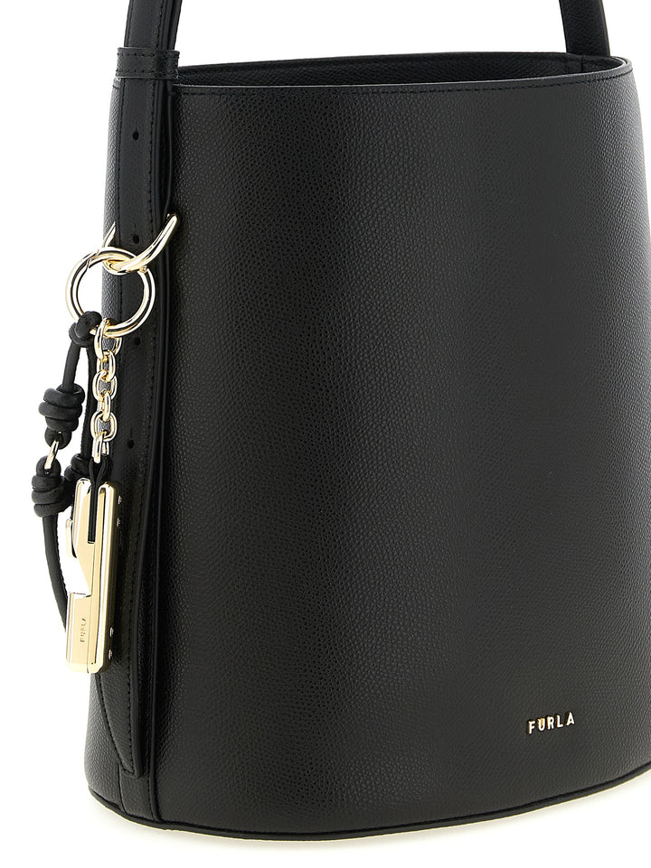 Furla Black Calfskin Shoulder Bag