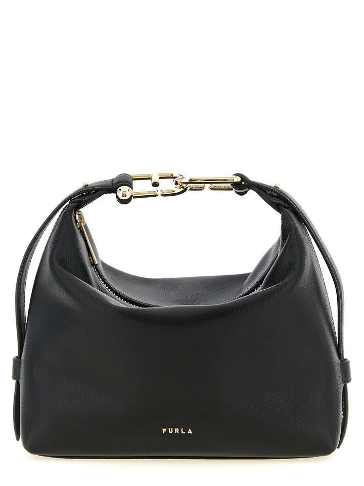 Furla Black Calfskin Shoulder Bag
