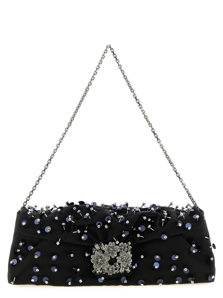 Roger Vivier Black Viscose Clutch Bag