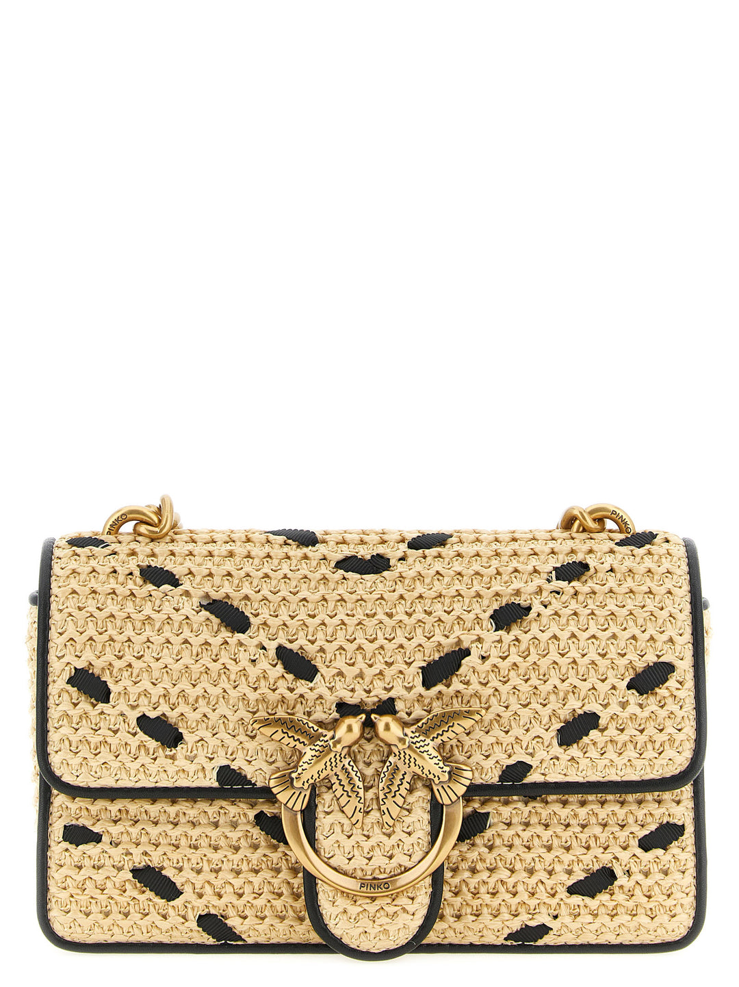 PINKO Beige Cowhide Crossbody Bag