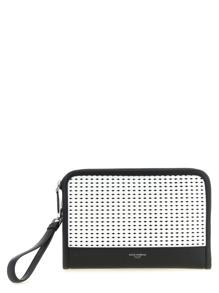 Dolce &amp; Gabbana Bicolor Calfskin Clutch Bag
