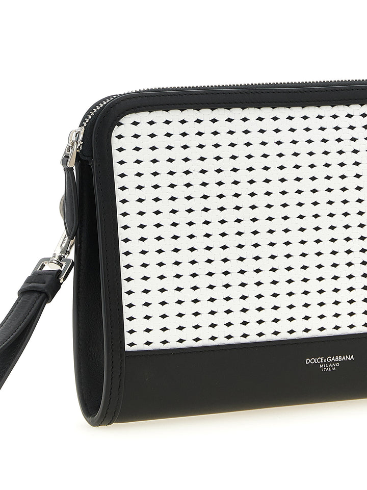Dolce &amp; Gabbana Bicolor Calfskin Clutch Bag