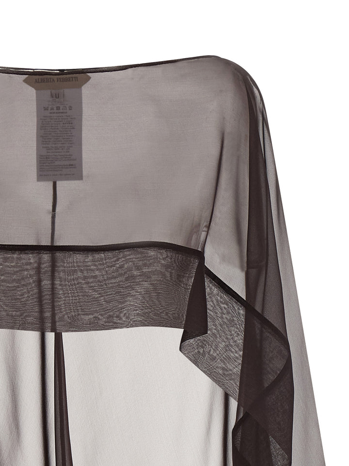 Alberta Ferretti Brown Silk Scarf