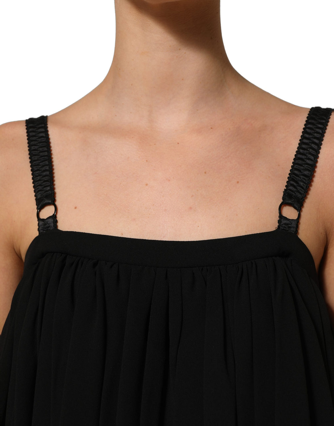 Dolce &amp; Gabbana Black Sleeveless Floral Lace Tank Blouse Top