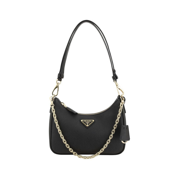Prada - Black Calf Leather Bos Taurus Shoulder Bag