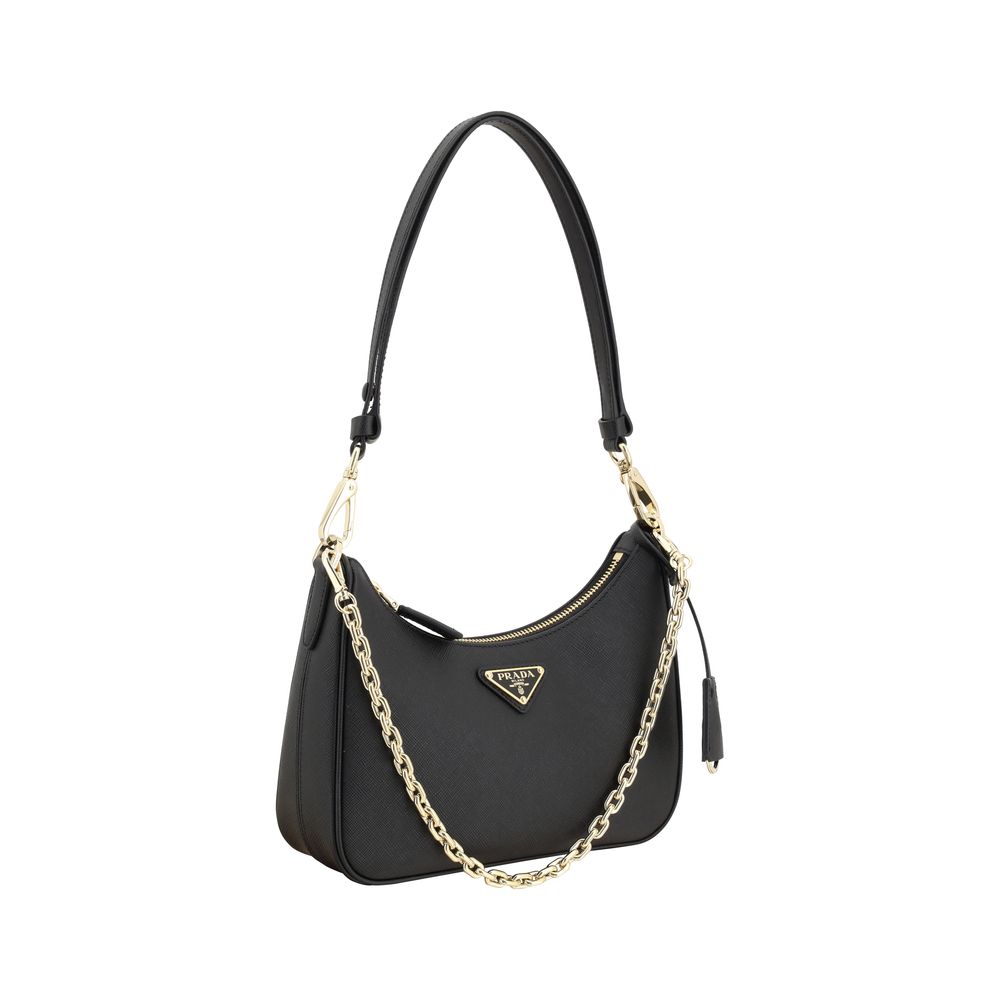 Prada - Black Calf Leather Bos Taurus Shoulder Bag