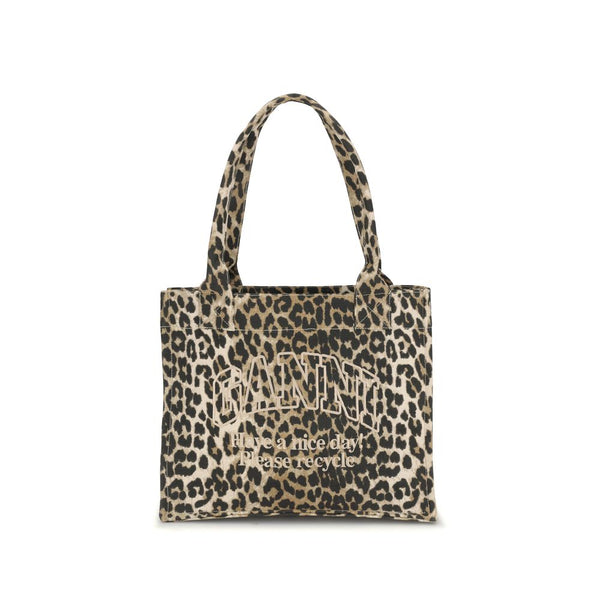 Ganni - Brown Recycled Cotton Shoulder Bag