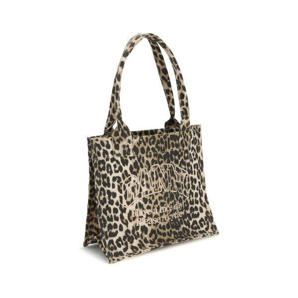 Ganni - Brown Recycled Cotton Shoulder Bag