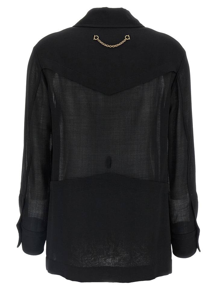 Ferragamo - Black Virgin Wool Blouse