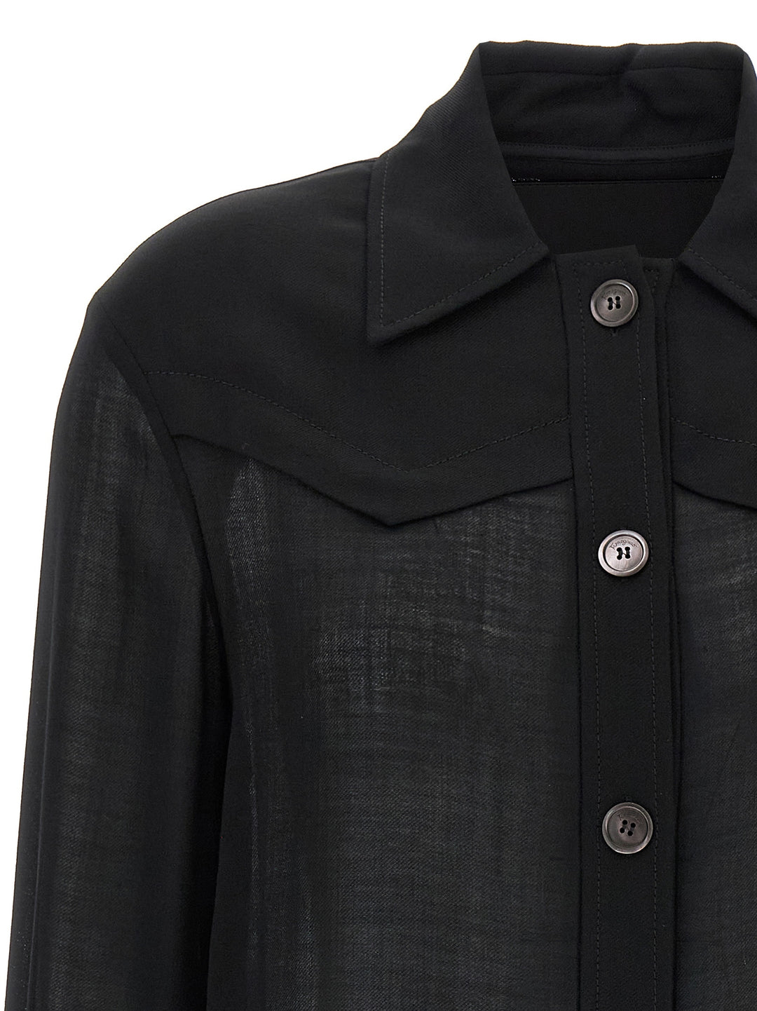 Ferragamo - Black Virgin Wool Blouse