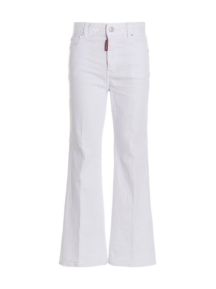 Dsquared² White Cotton Flared Jeans