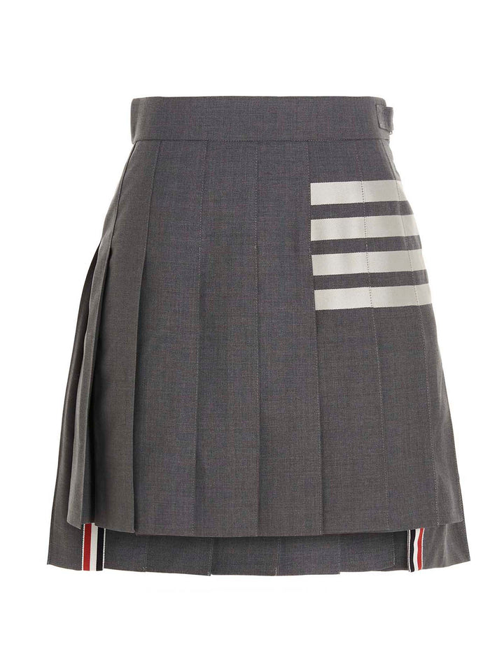 Thom Browne Gray Wool Long Skirt