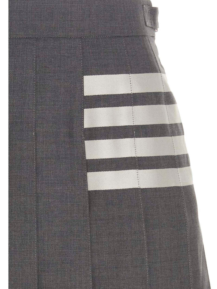 Thom Browne Gray Wool Long Skirt