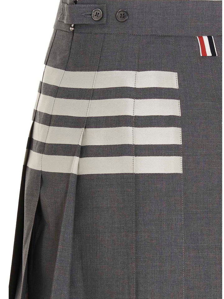 Thom Browne Gray Wool Long Skirt