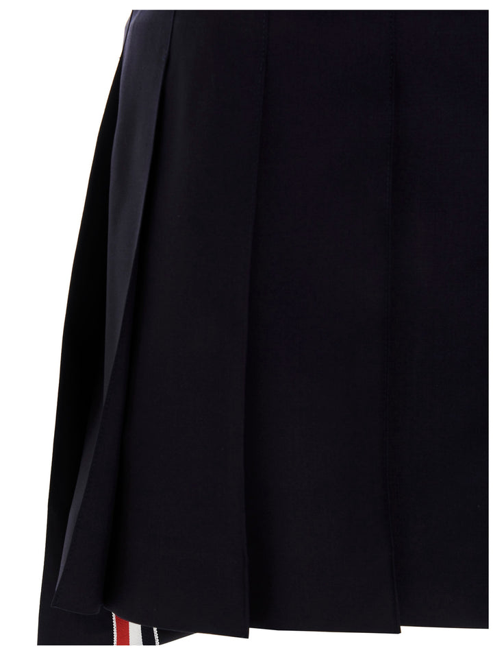 Thom Browne Blue Wool Long Skirt