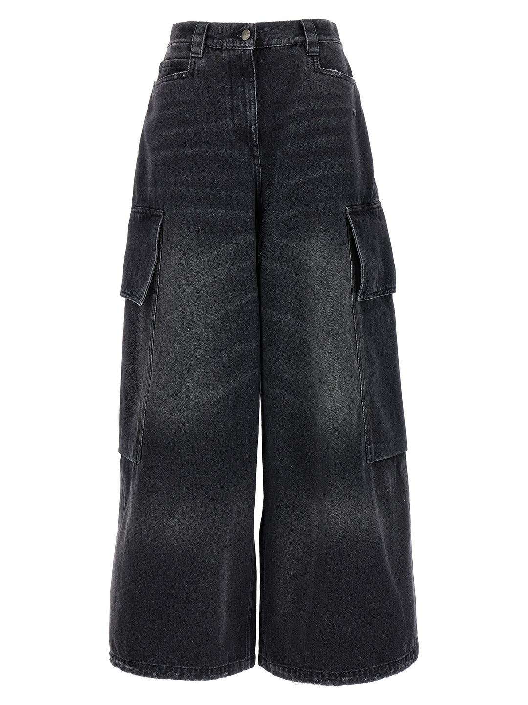 Palm Angels Gray Cotton Cargo Shorts