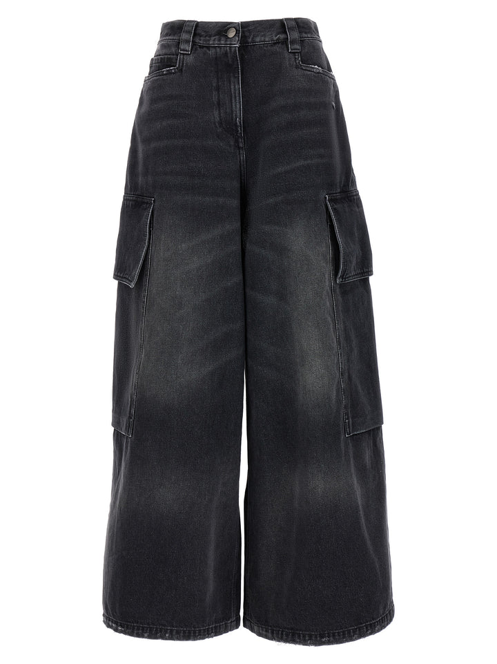 Palm Angels Gray Cotton Cargo Shorts